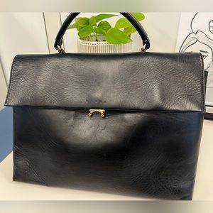 Marni Trunk Foldover Leather Handbag